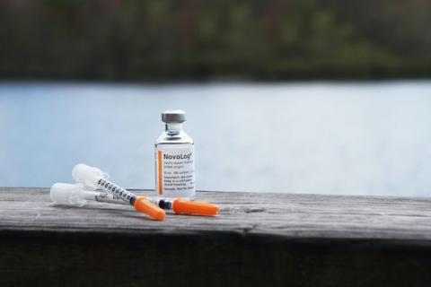 Insulin bottle and needles